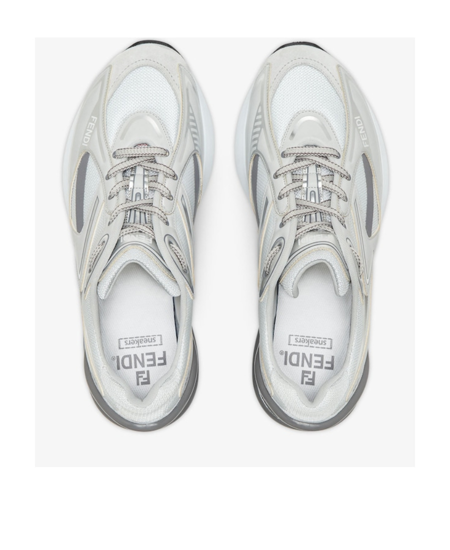 Shop Fendi White Fabric Low-tops In Gray