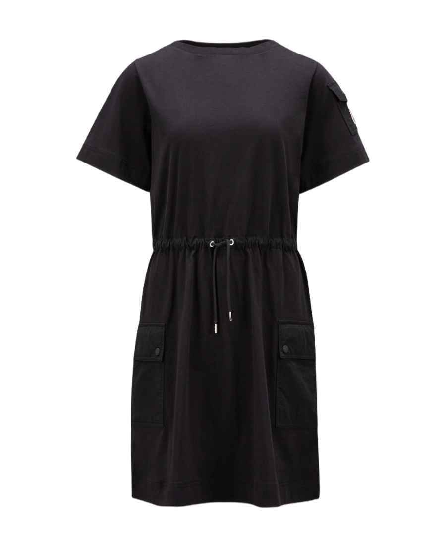 Moncler Drawstring-waist T-shirt Dress In Black