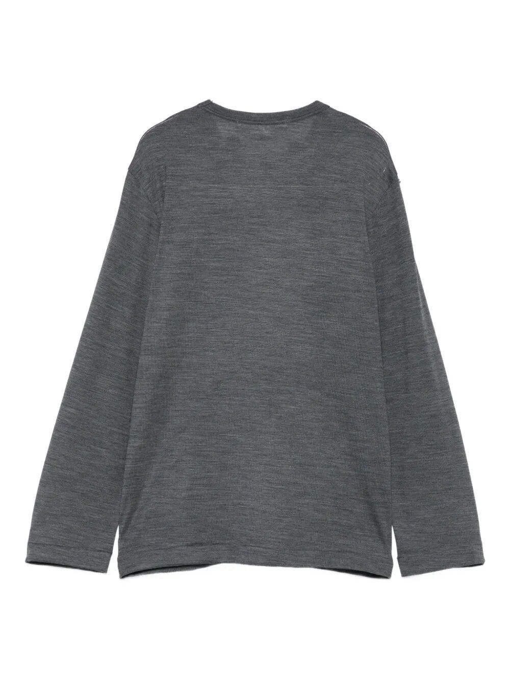 Comme Des Garçons Long Sleeve Ribbed Top With Knot Detail In Gray