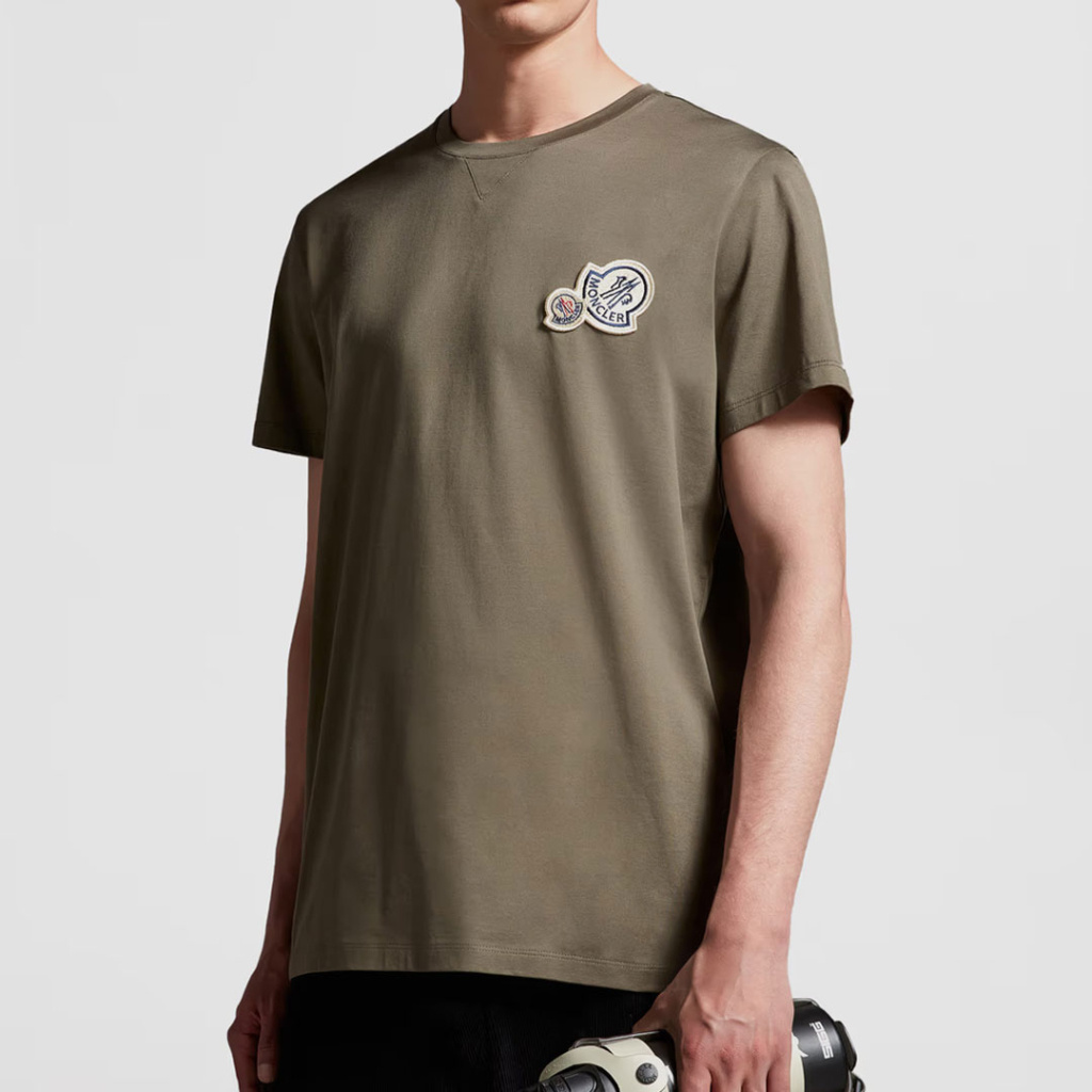 Moncler T-shirt Uni En Coton In Green