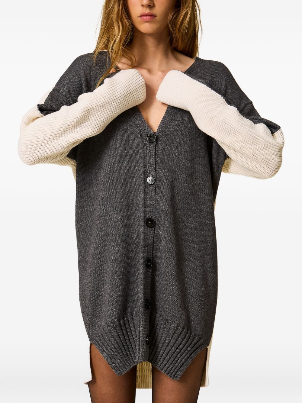 Twinset Colour-block Cardigan In Multi