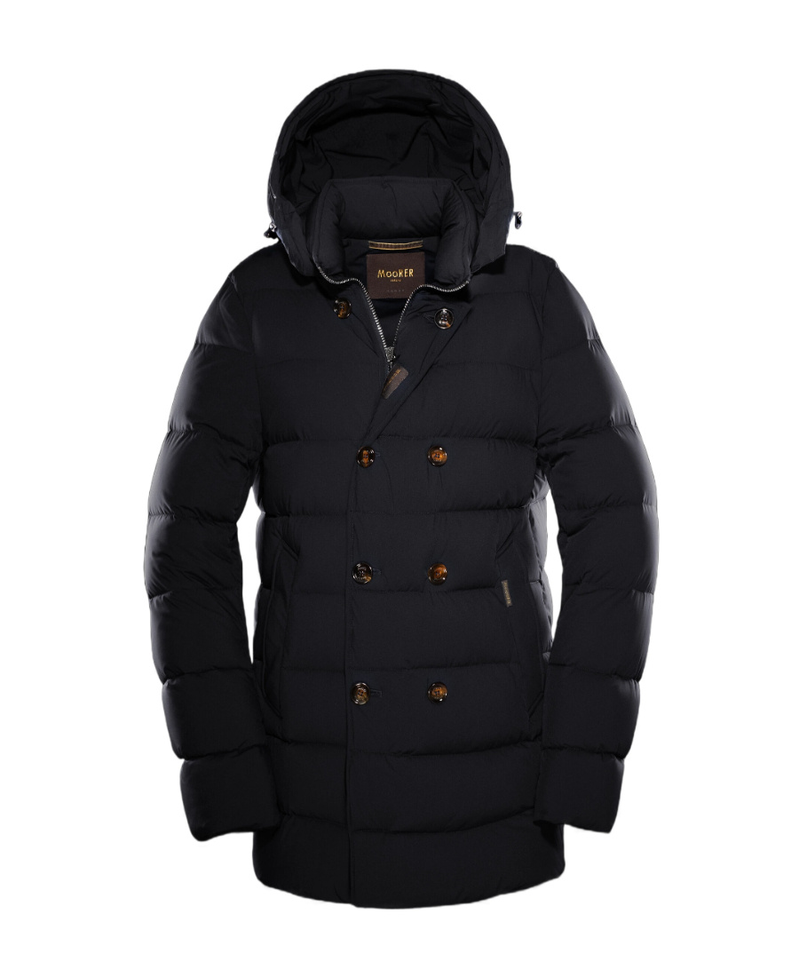 Moorer Quilted Double-breasted Jacket In Black