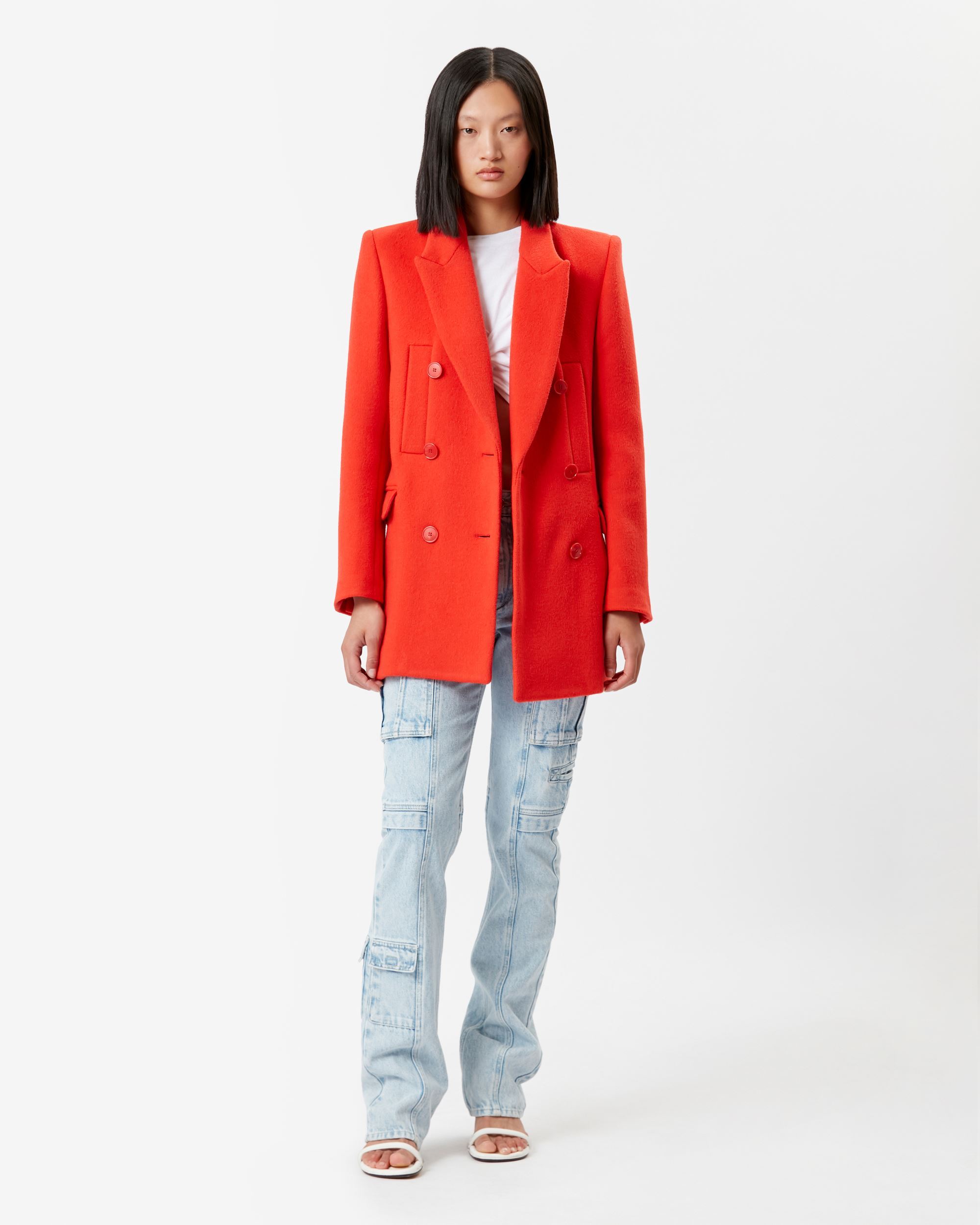 Isabel Marant Double Breasted Coat In Red