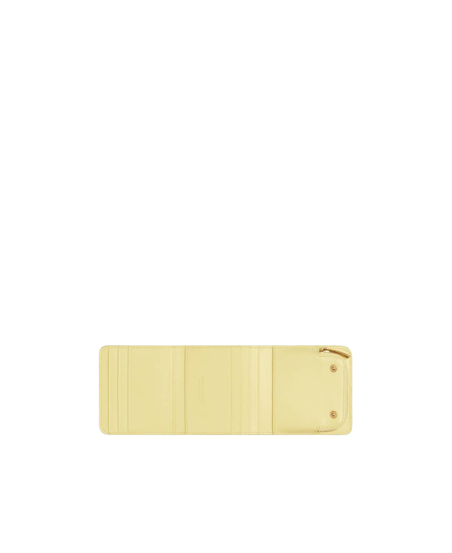 Bottega Veneta Intrecciato Trifold Wallet In Yellow
