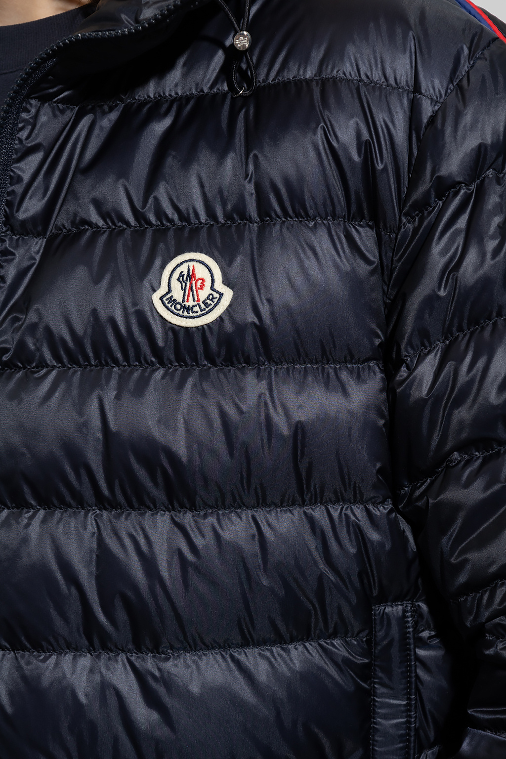 Shop Moncler Agout Logo-patch Puffer Jacket In Blue