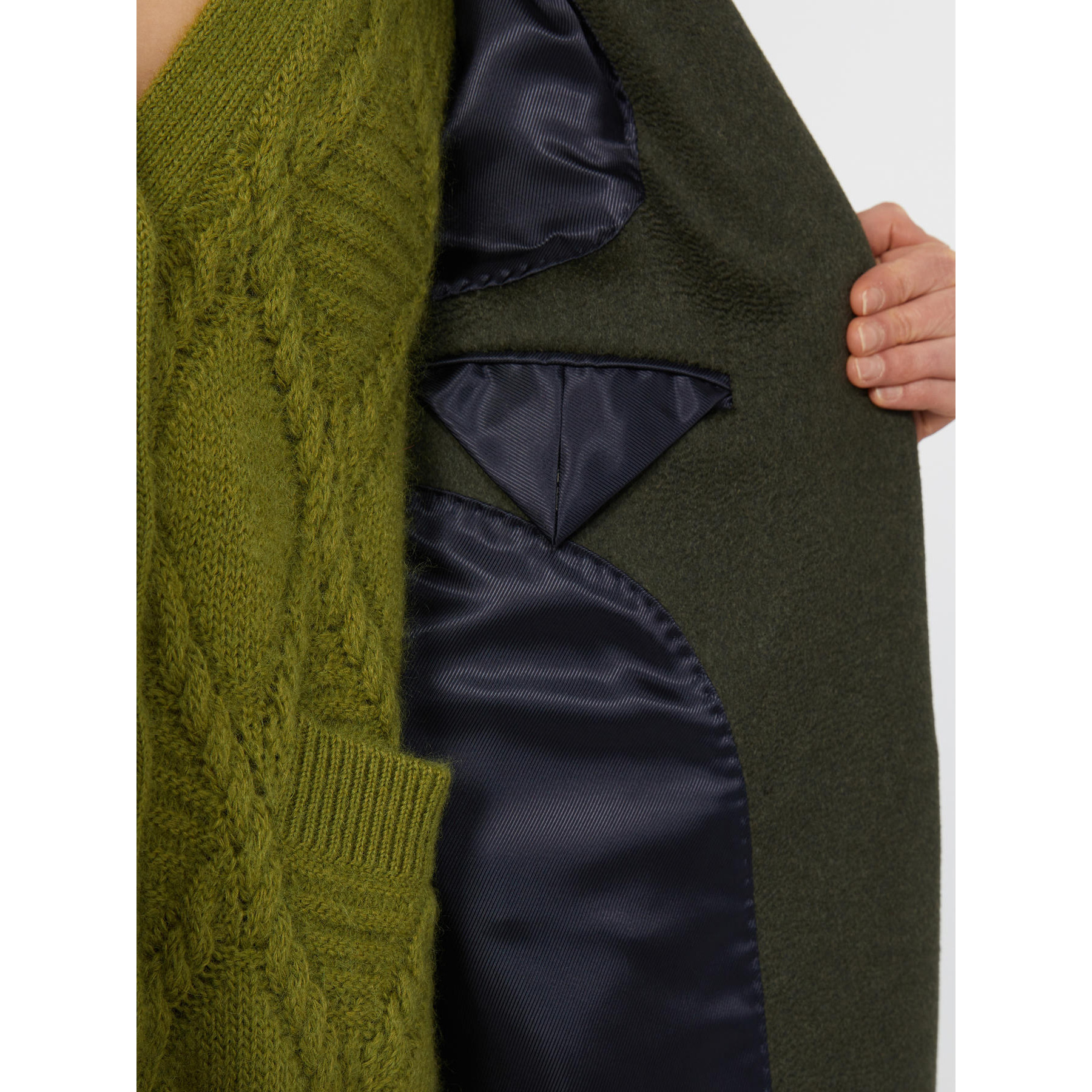 Weekend Max Mara Omens Dark Green Smalto Double-breasted Wool Coat In Black