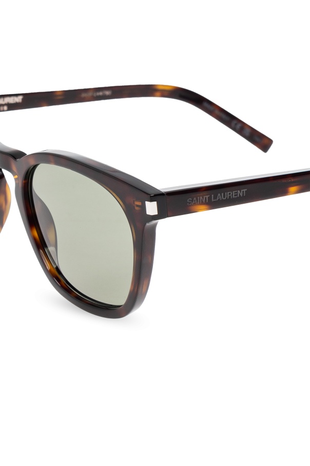 Saint Laurent Logo Sunglasses In White