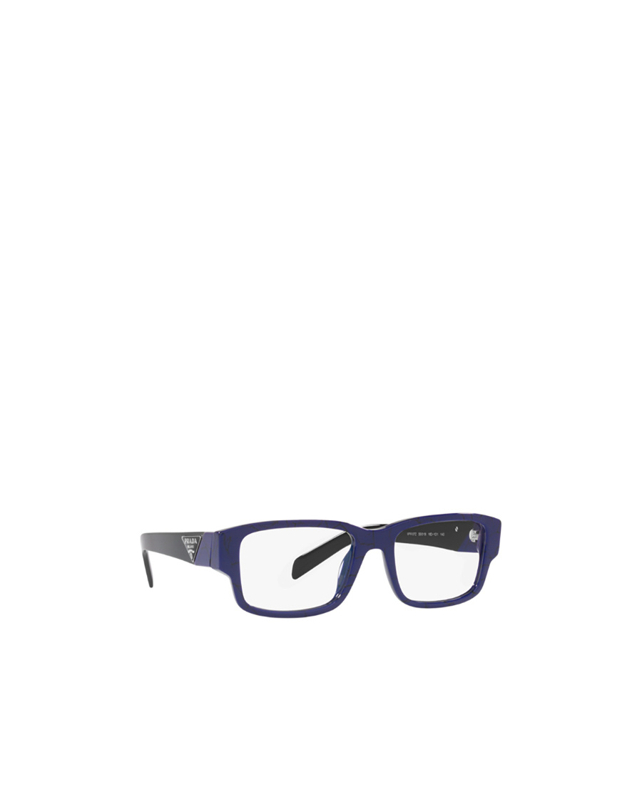 Prada Womens Blue Pr 07zv Rectangle-frame Acetate Optical Glasses In White