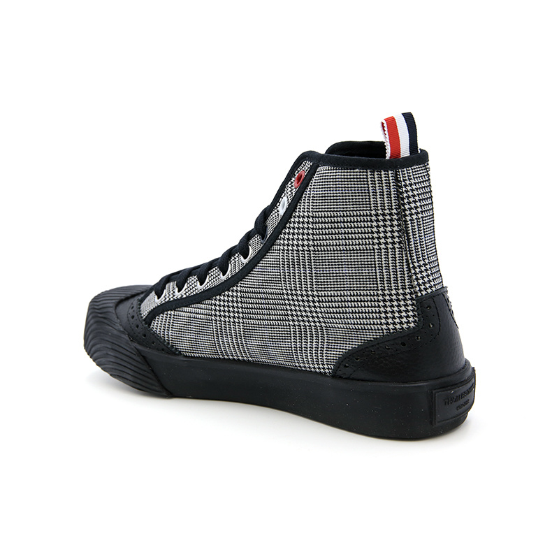 Thom Browne Checkered Round-headed Casual Sports Shoes In Black