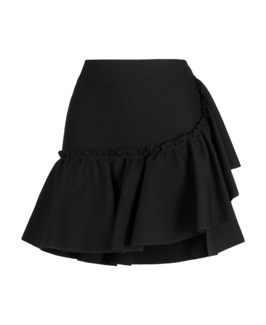 Msgm High-waist Ruffled Mini Skirt In Black