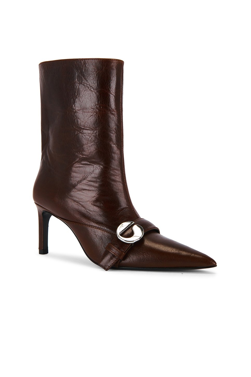Coperni Ankle Heeled Belt Boot In Brown