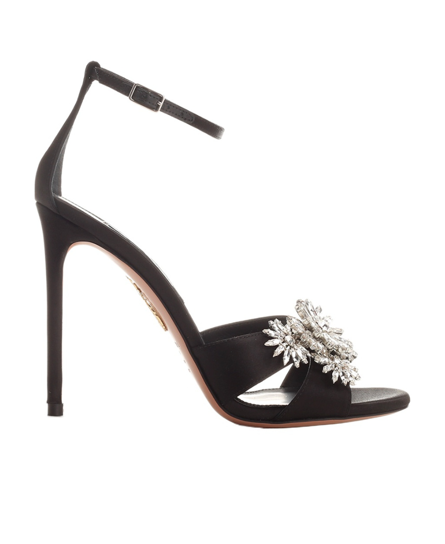 Aquazzura Margarita 110mm Crystal-embellished Sandals In Black