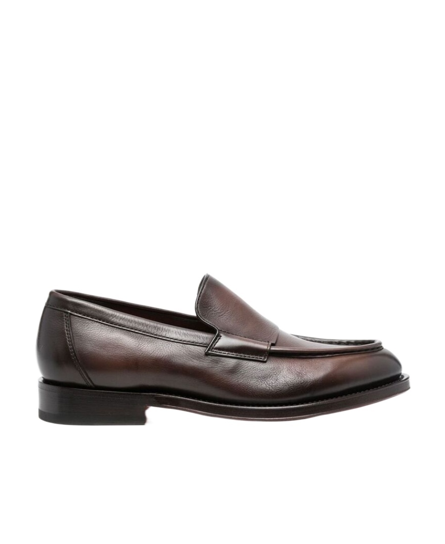 Santoni Logo Business Casual Shoes In Brown