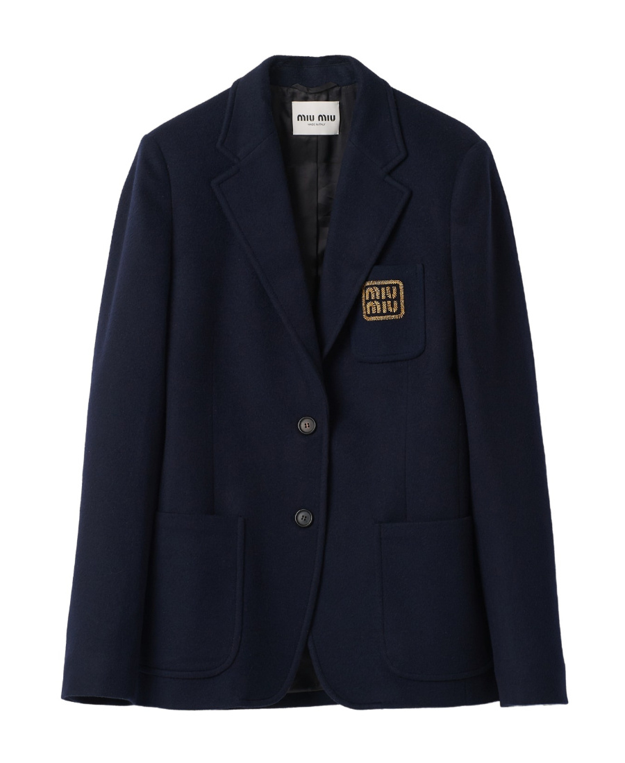 MIU MIU SINGLE-BREASTED VELOUR JACKET