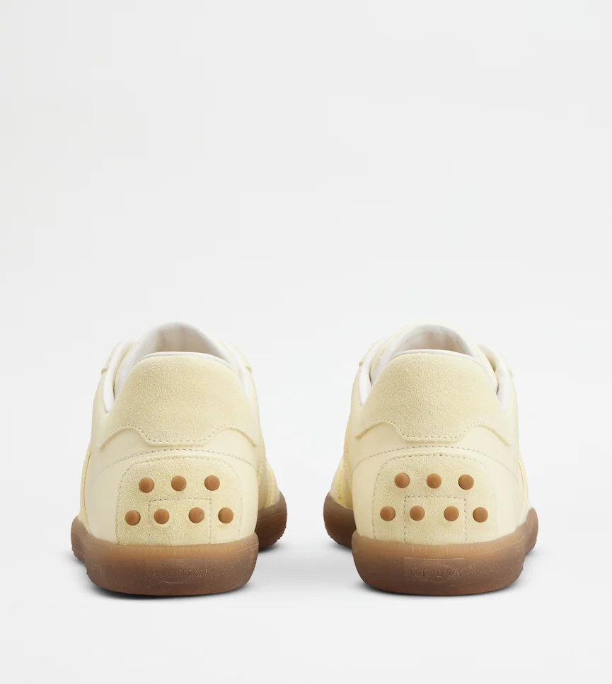 Tod's Round Toe Lace-up Sneakers In Yellow