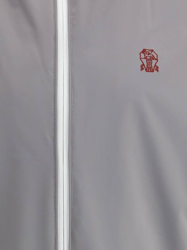 Brunello Cucinelli Waterproof Jacket With Hood In Grey