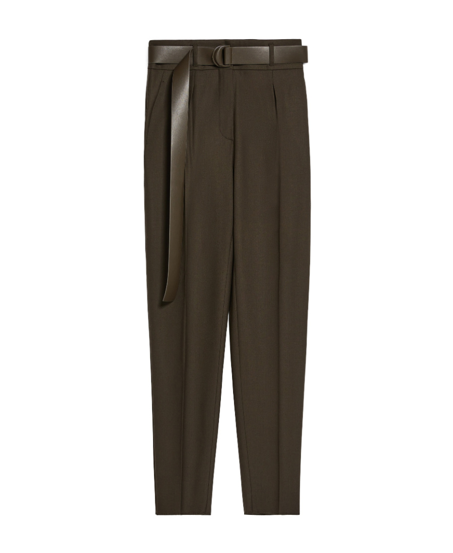Max Mara Logo Casual Pants In Green