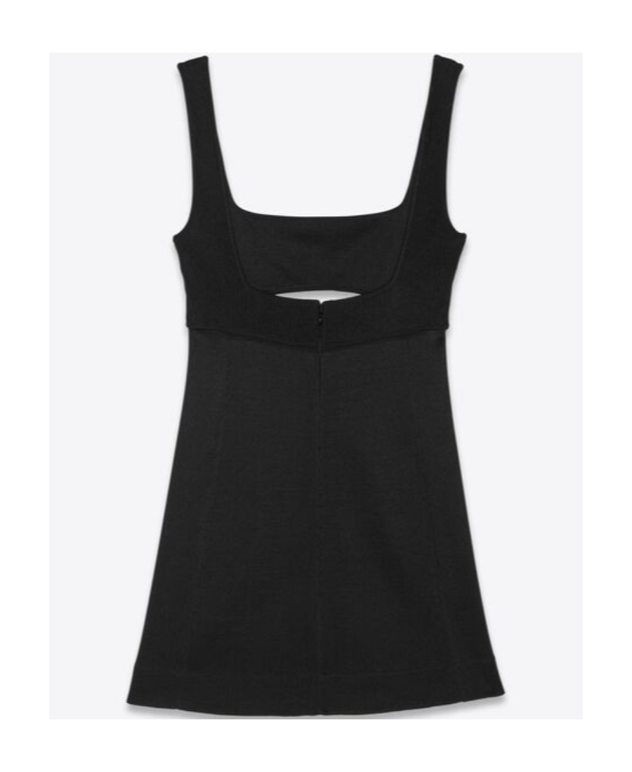 Saint Laurent Cut-out Sleeveless Mini Dress In Black