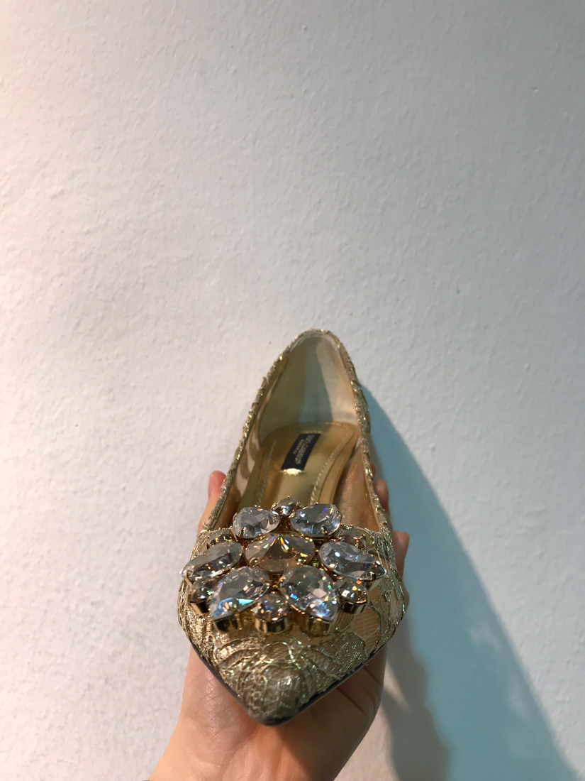 Dolce & Gabbana Lace Rainbow Pumps With Brooch Detailing Shoes In Nude