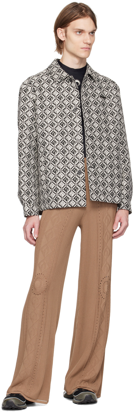 Marine Serre Logo Casual Pants In Brown