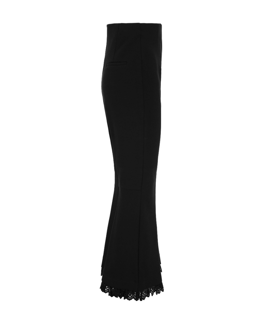 Sportmax Slim, Soft, Elastic Woven Cotton Blended Trousers In Black