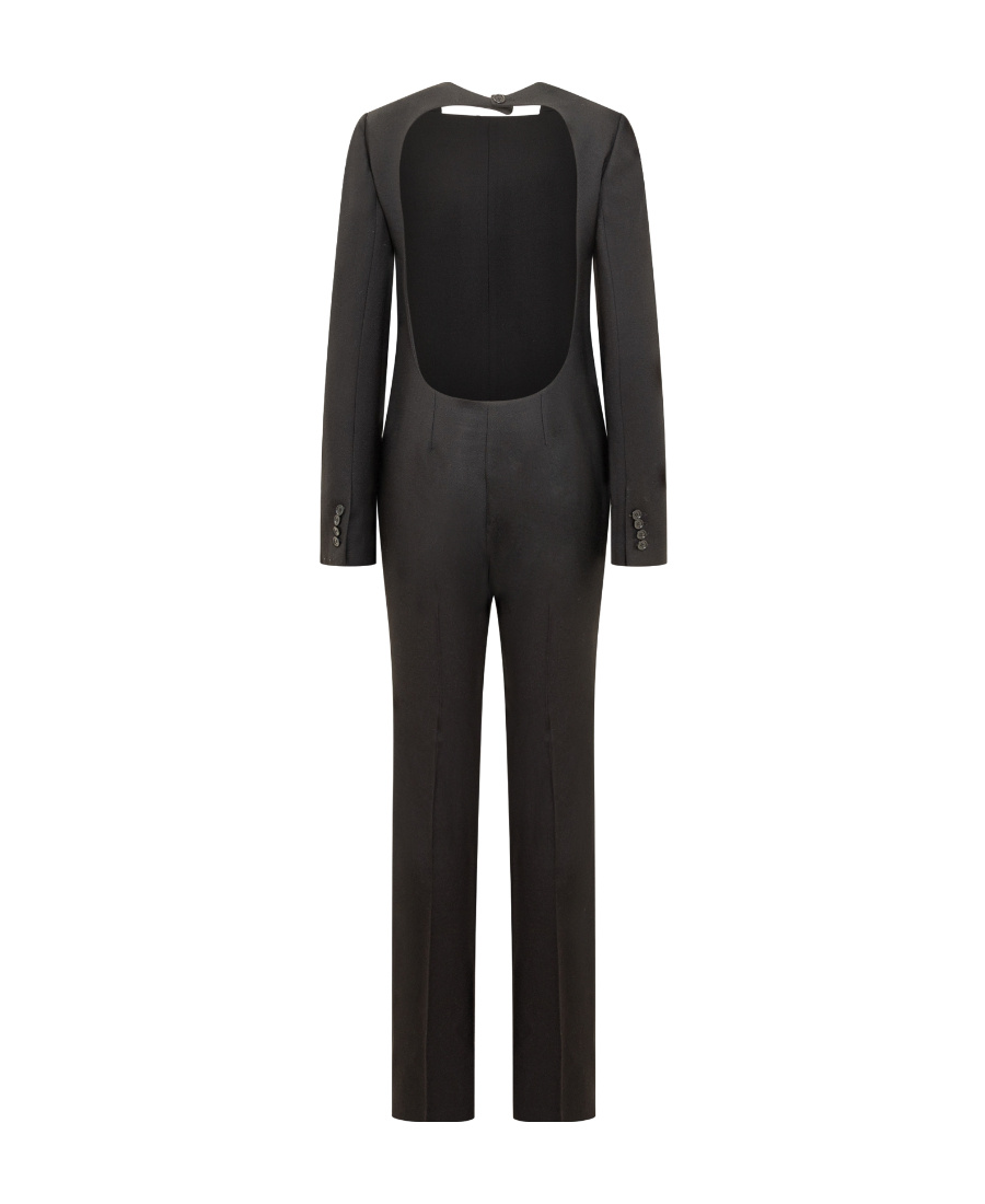 Courrèges Logo Embroidered Long-sleeved Jumpsuit In Black