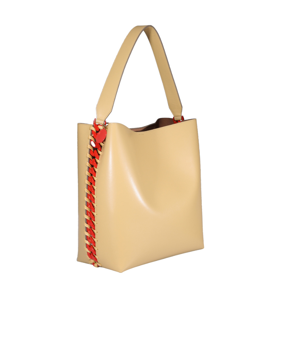 Stella Mccartney Chain Link Handbag In Nude