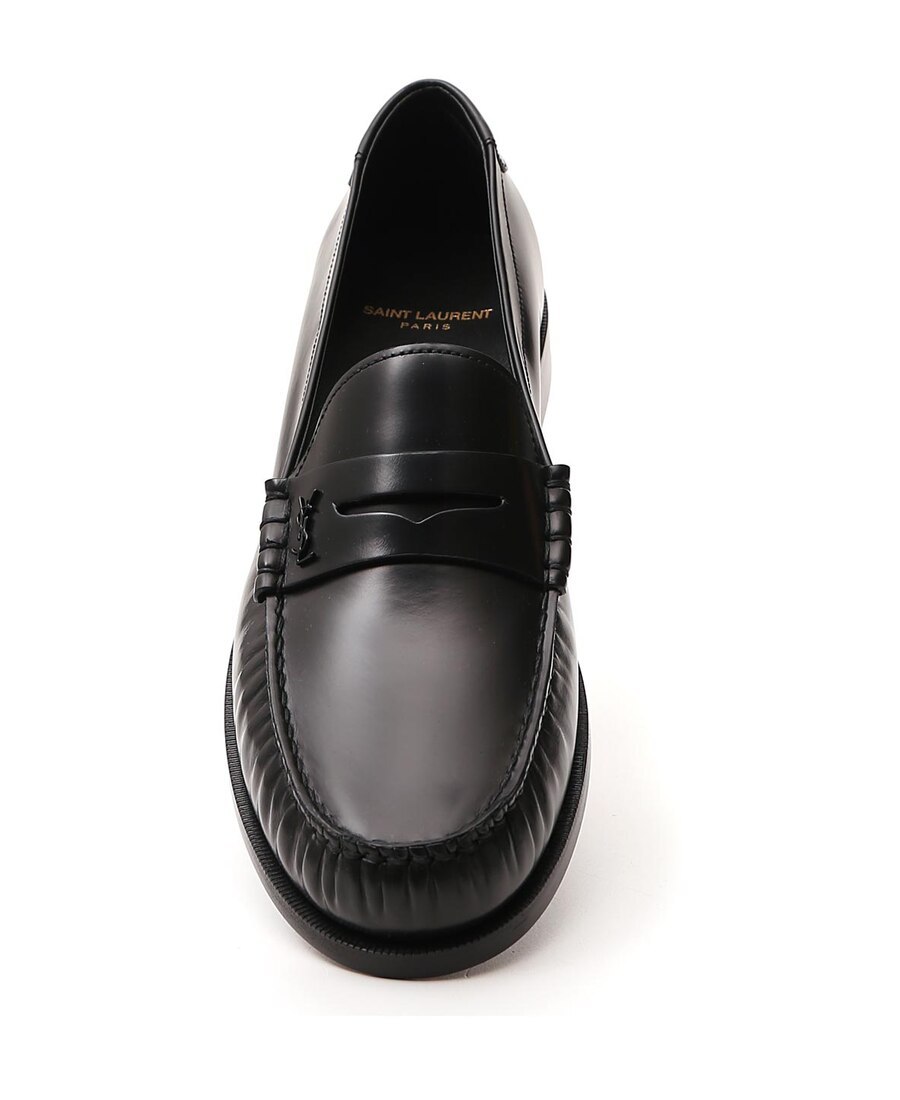 Saint Laurent Monogram Penny Loafers In Black