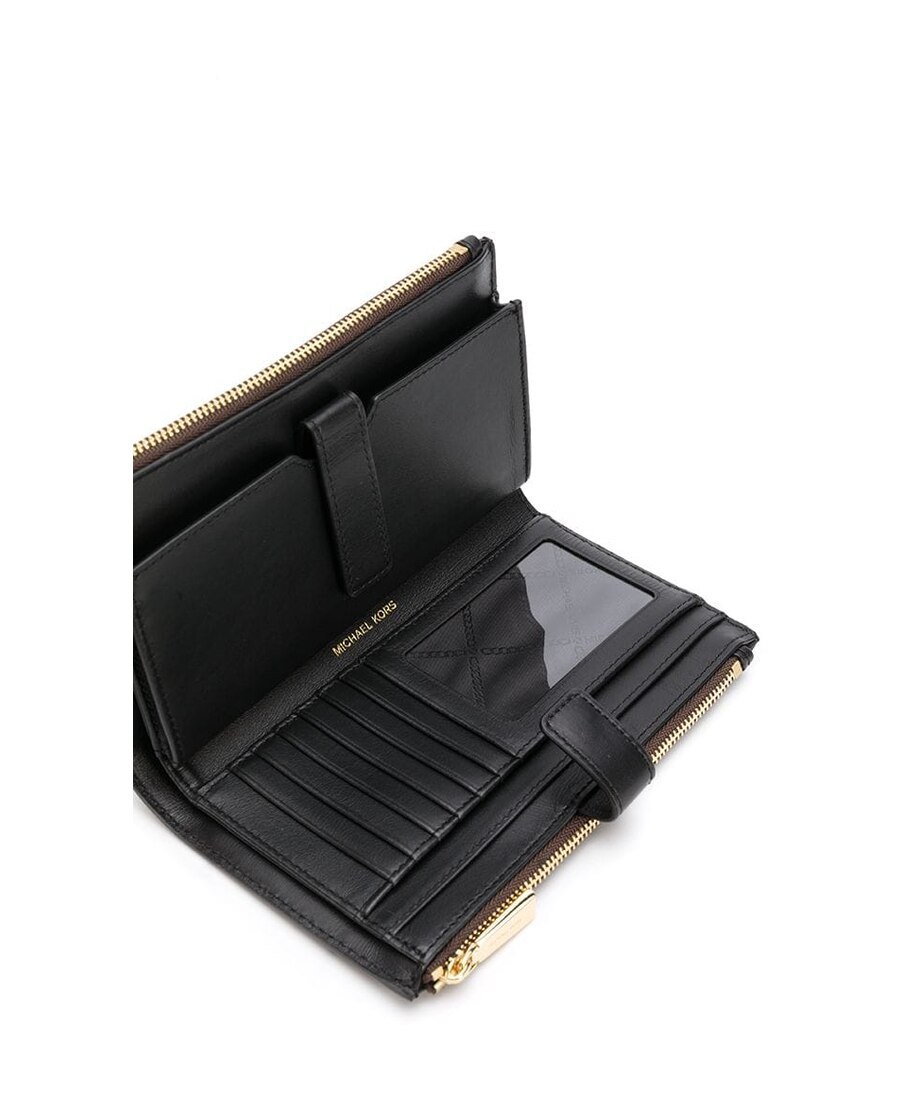 Michael Kors Adele Monogram Clutch Bag In Brown