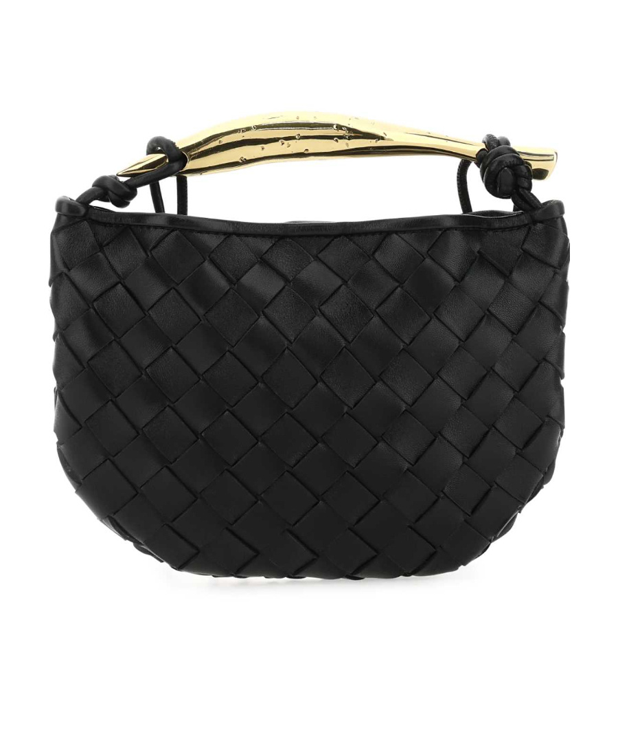 Bottega Veneta Womens Black-m Brass Sardine Mini Intrecciato Leather Cross-body Bag In Black