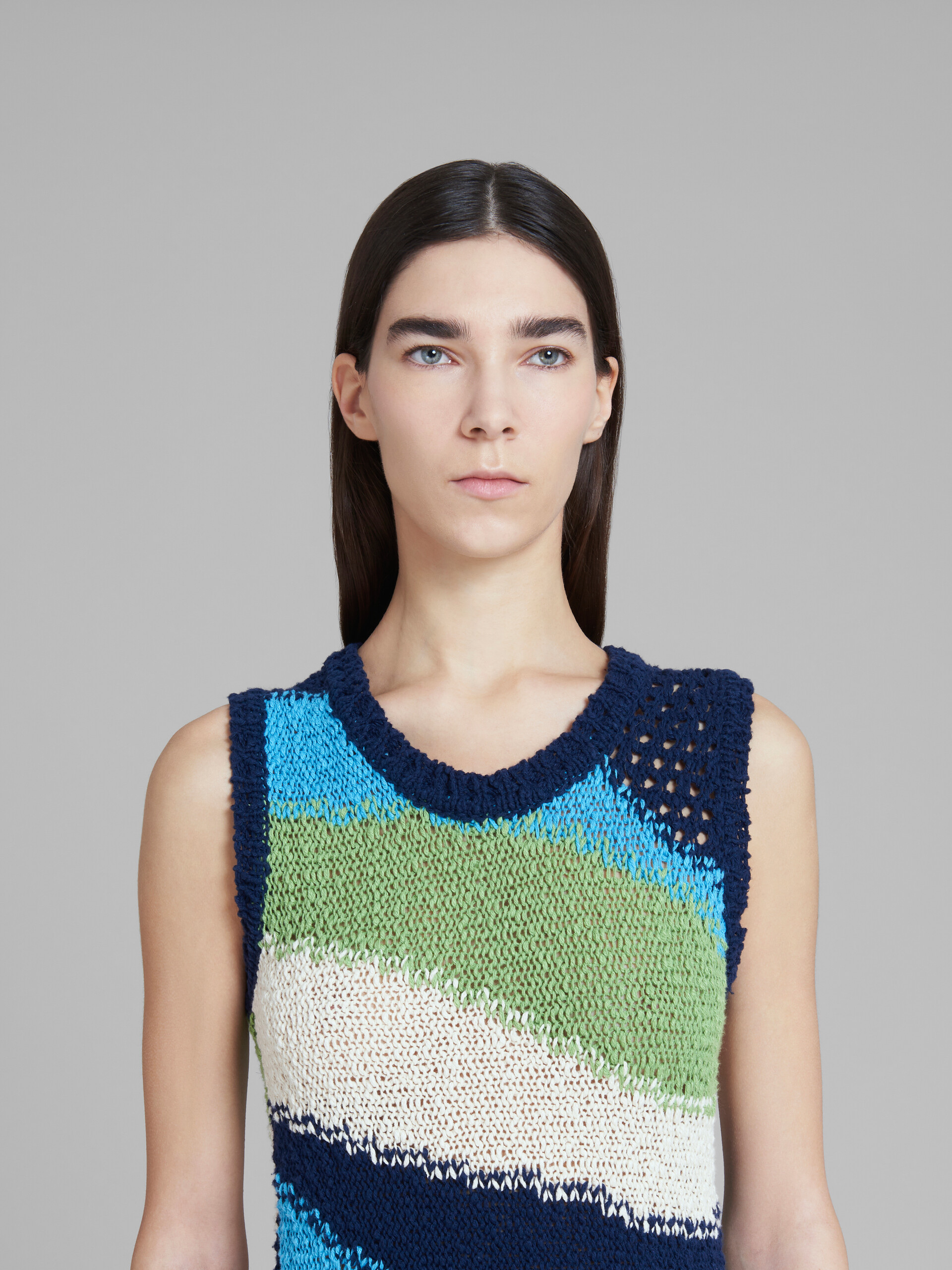 Marni Sleeveless Knitted Dress In Green