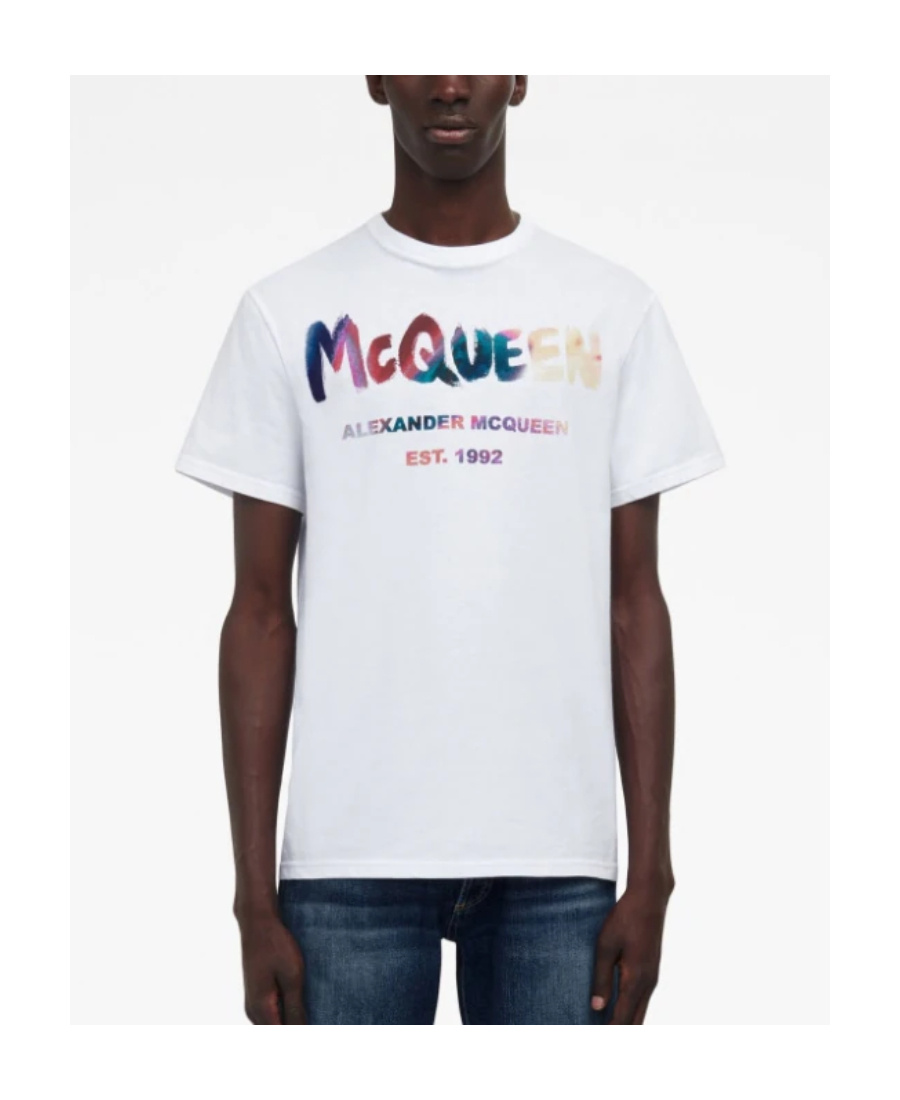 Alexander Mcqueen Logo-print Cotton T-shirt In White