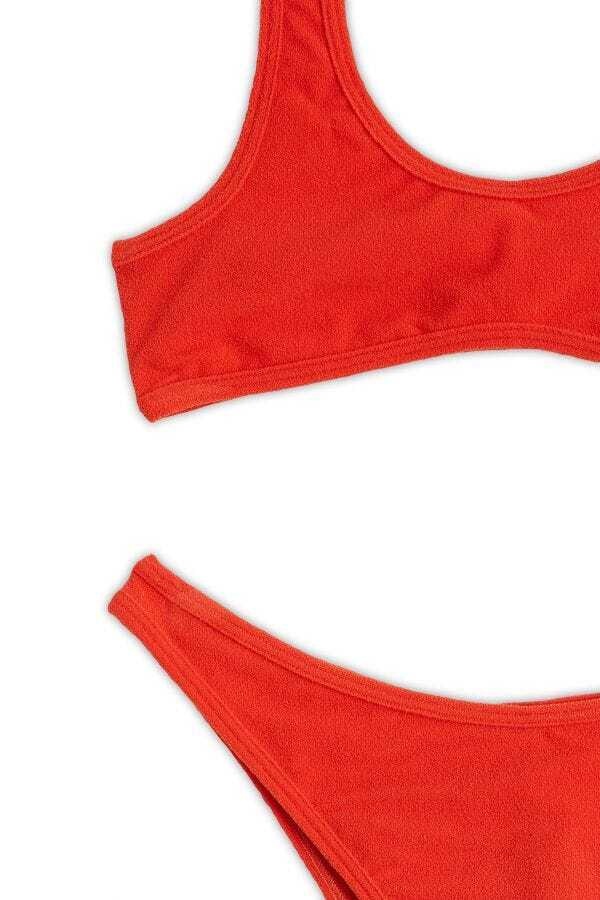 Reina Olga Round-neck Bikini Set In Red
