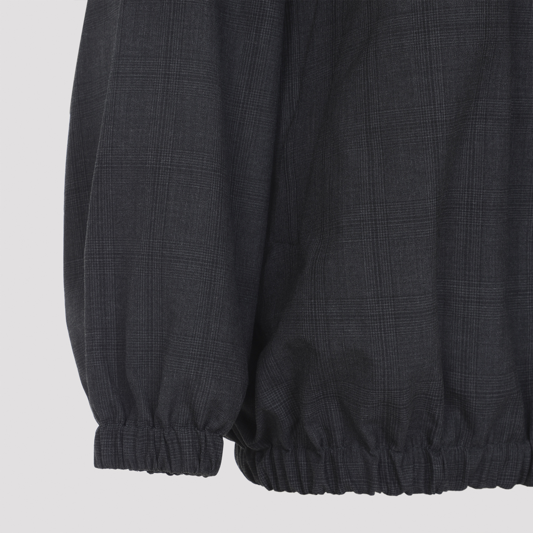 The Frankie Shop Dark Grey Virgin Wool Baxter Plaid Track Jacket In Gray