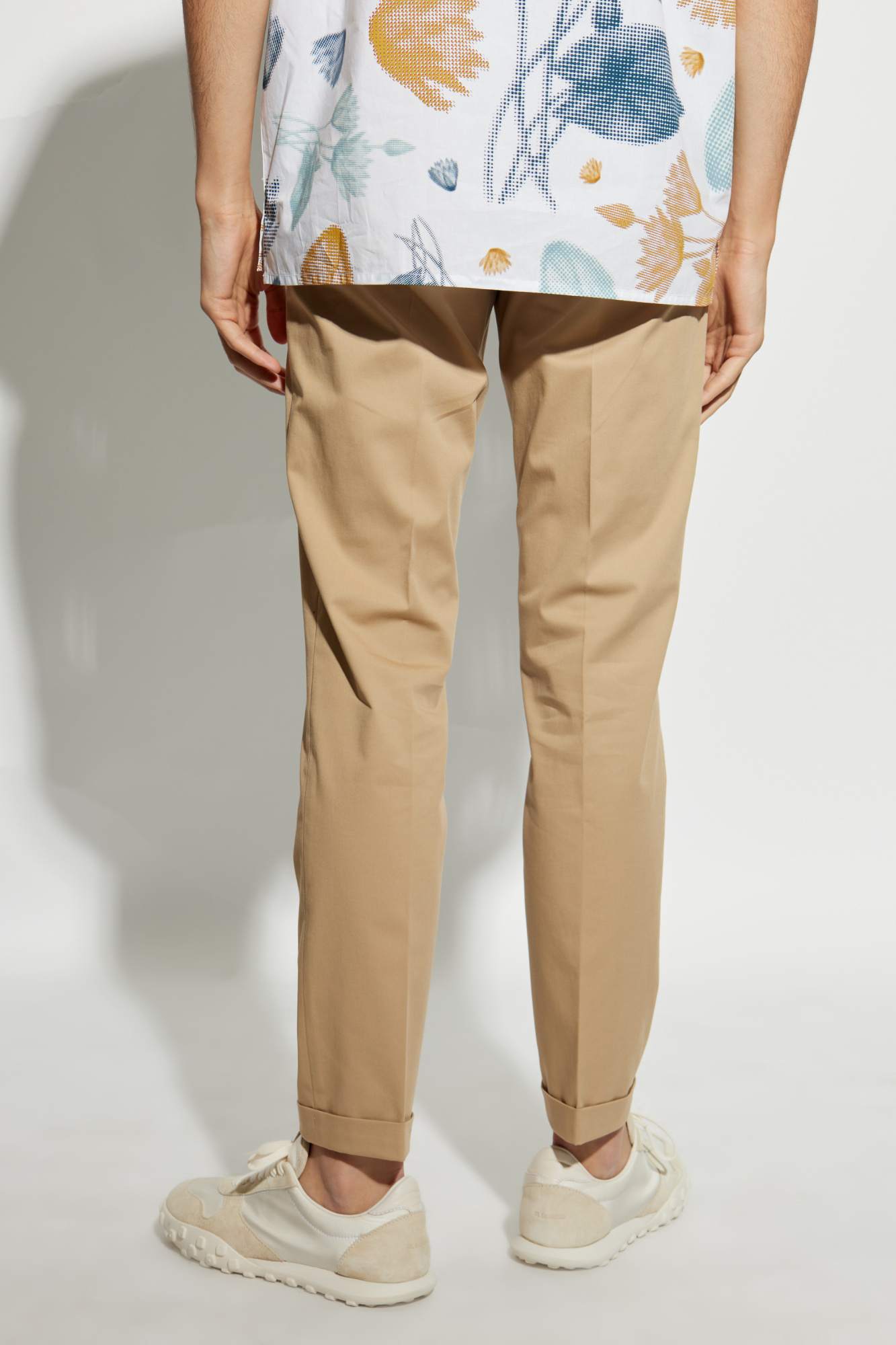 Paul Smith Tailored Men's Trousers Cuffed Hem In Nude