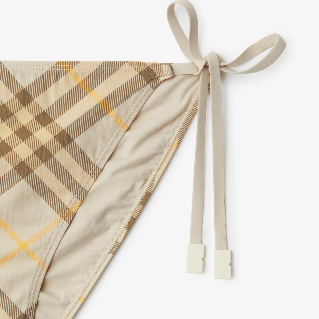Burberry Check Print Bottom Swimsuit In Nude