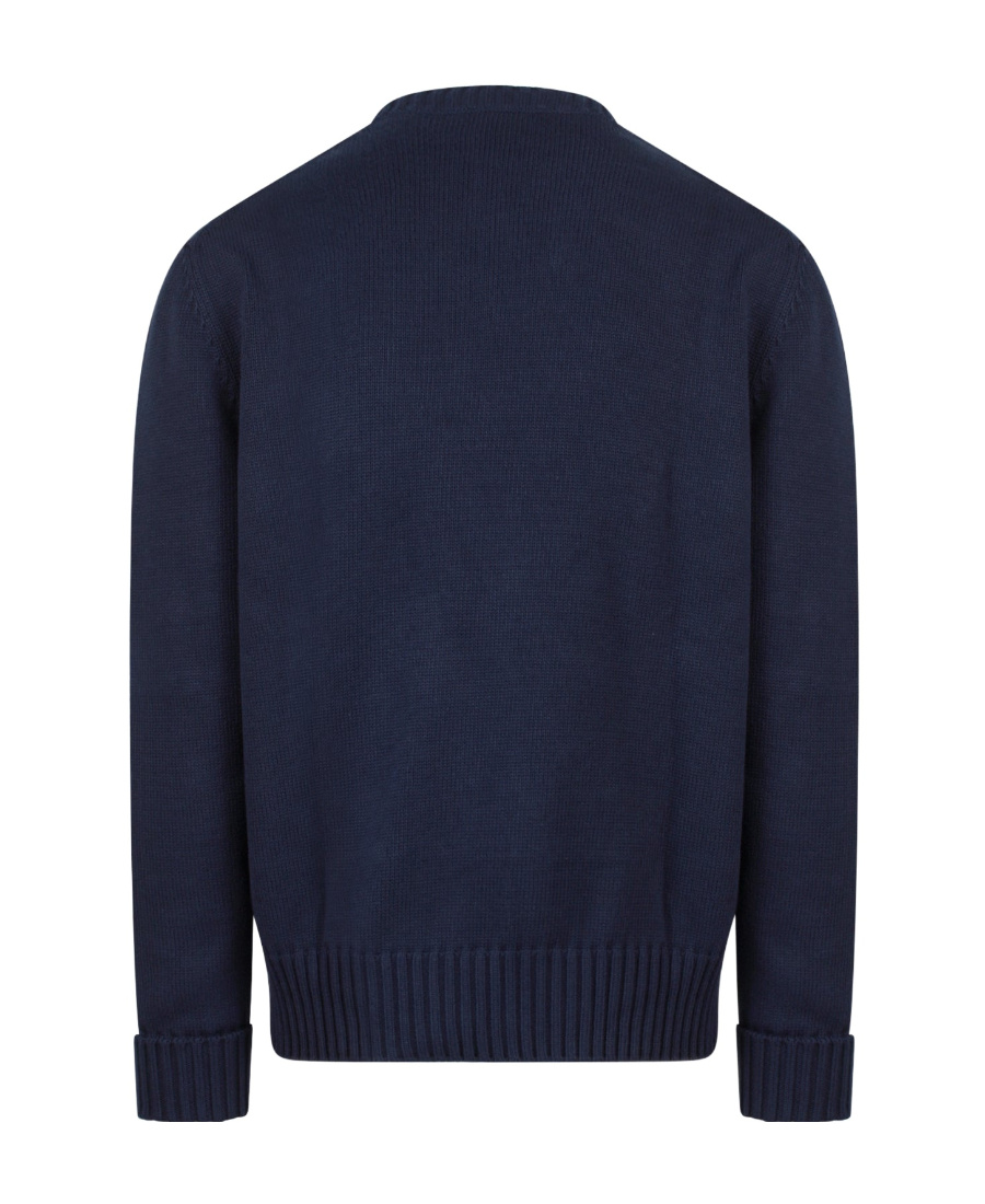 Alexander Mcqueen Logo-intarsia Crew Neck Jumper In Blue