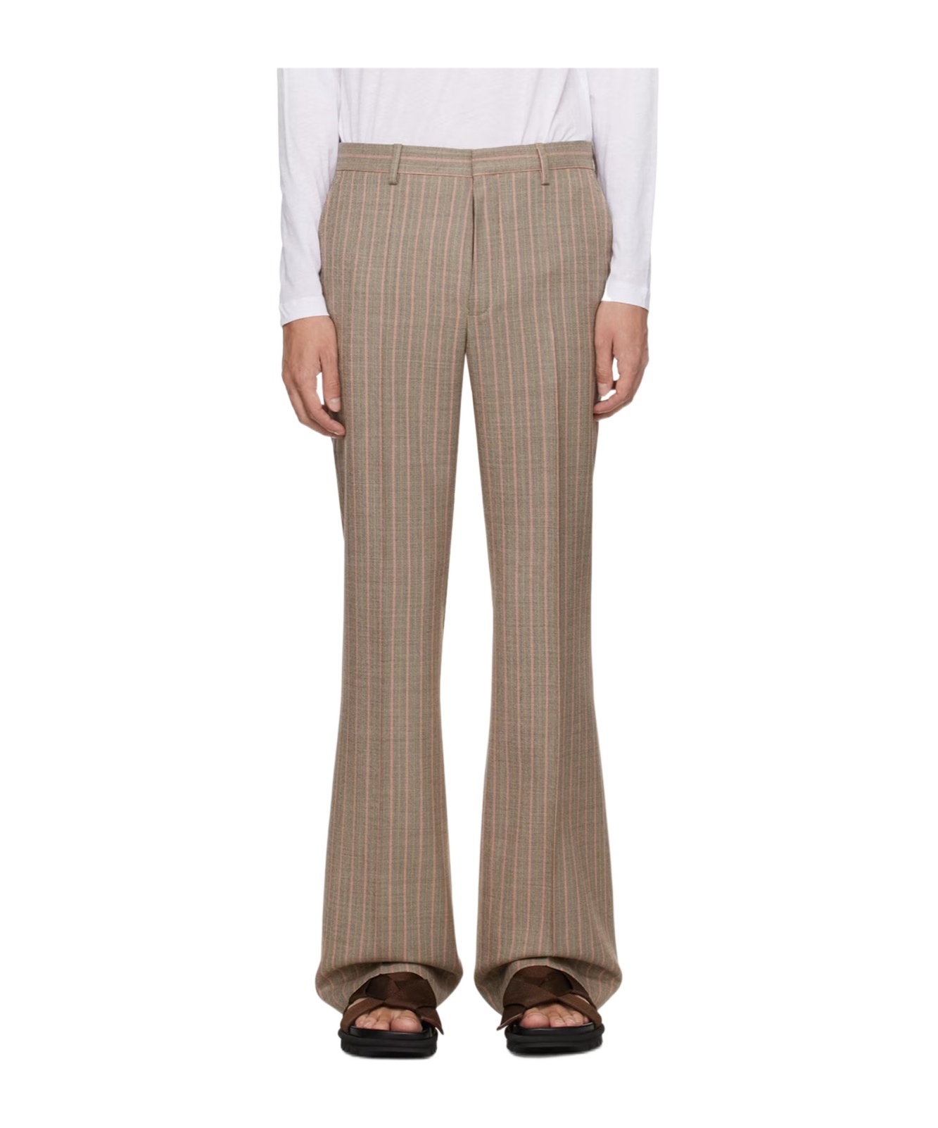 Dries Van Noten Straight Casual Pants In Gray