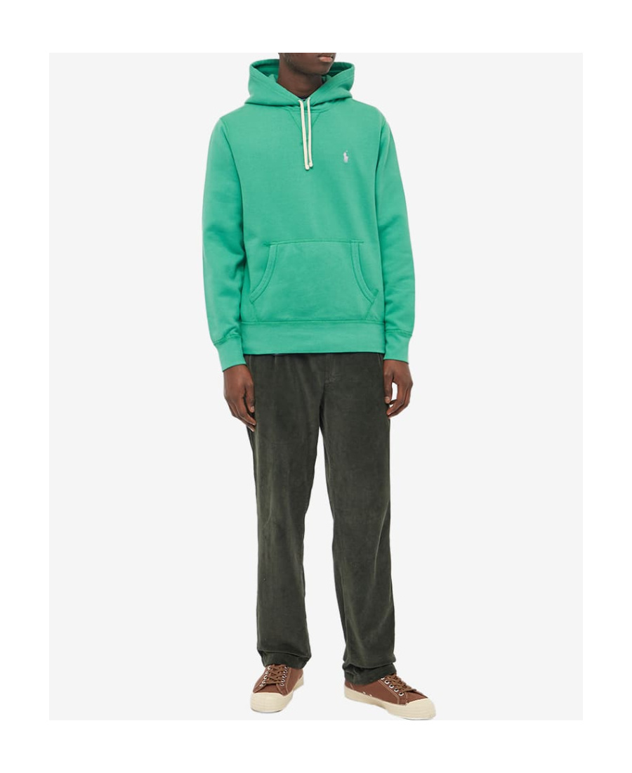 Polo Ralph Lauren Garment-dyed Fleece Hoodie In Green