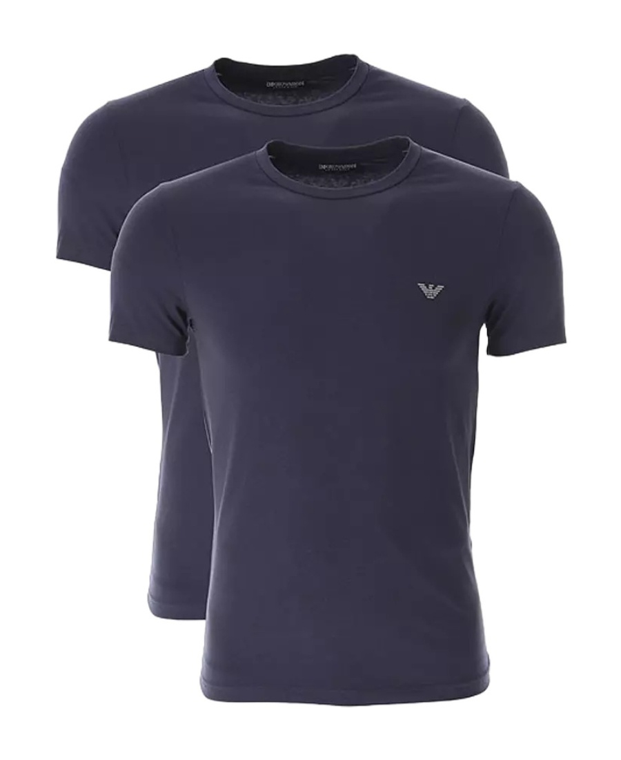 EMPORIO ARMANI ROUND COLLAR LOGO T-SHIRT TWO-PIECE SET