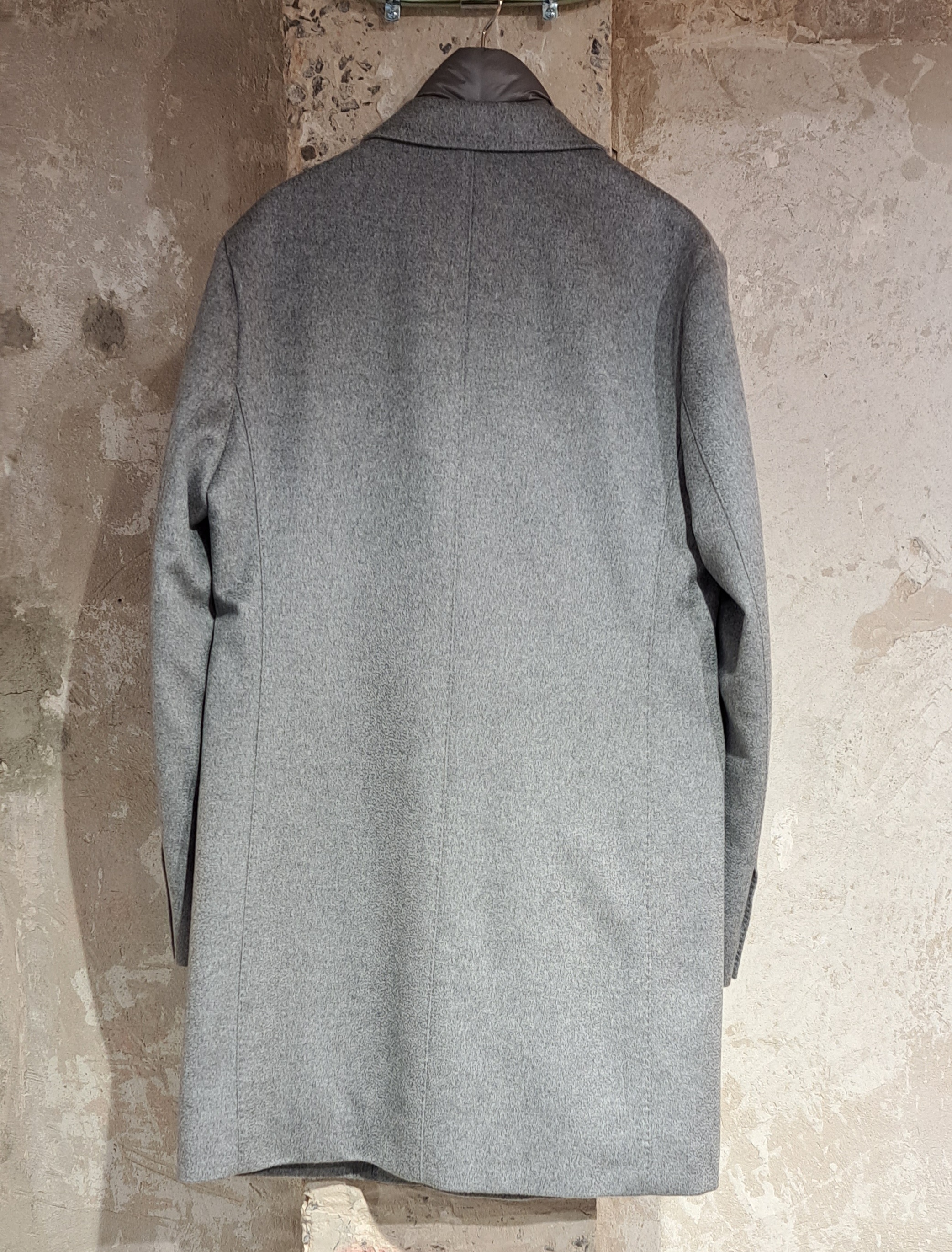 Herno Single-breasted Cashmere Coat In Gray