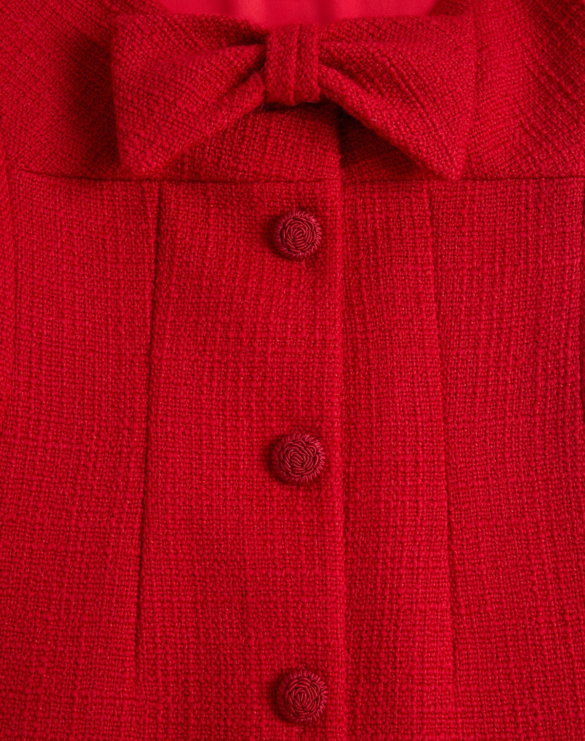 Valentino Bow-detailed Wool-blend Tweed Mini Dress In Red