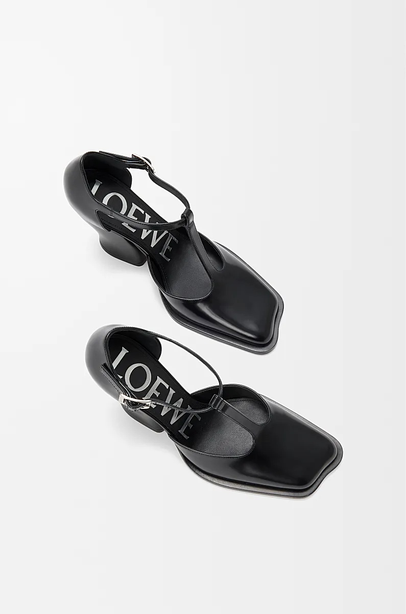 Loewe Leather Onda T-bar Pumps 90 In Black