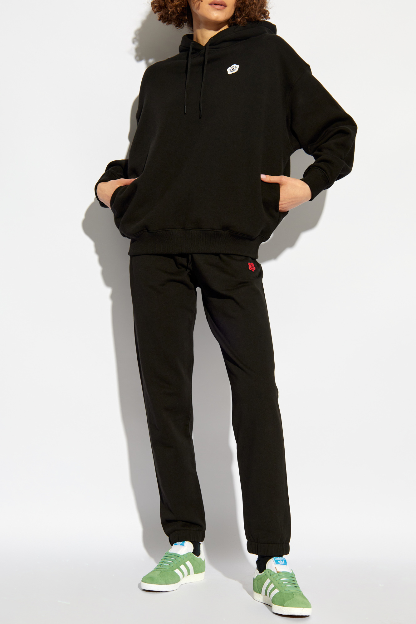 Kenzo Boke Cotton Track Pants In Black