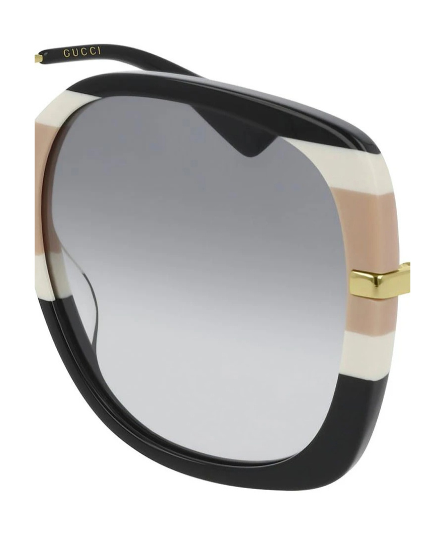 Gucci Block Stripe Square Sunglasses In Gray