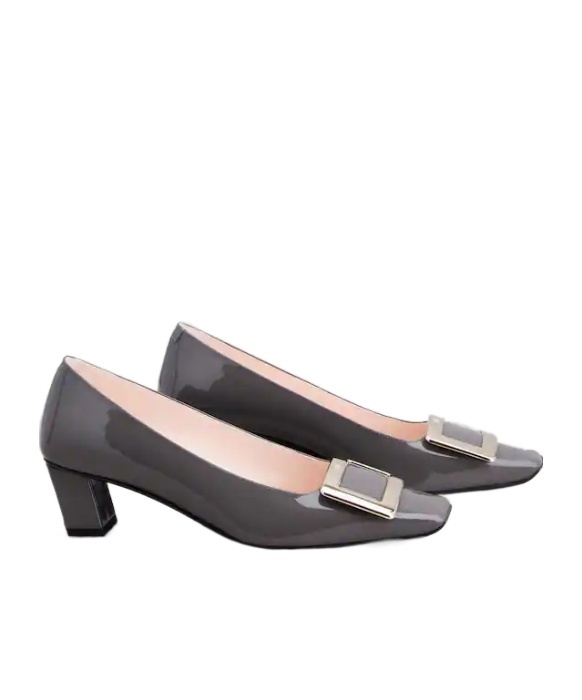 Roger Vivier Belle Vivier Patent Pumps With Metal Buckle In Black