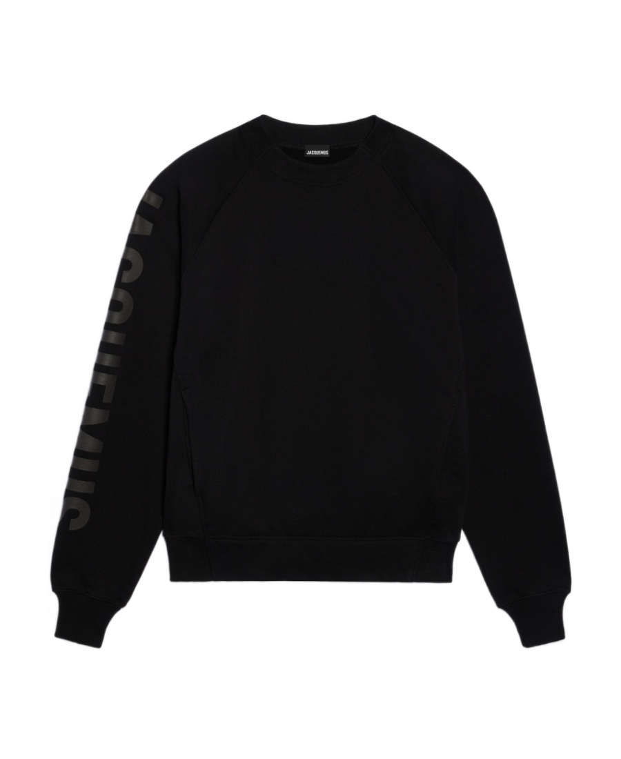 Jacquemus Top Le Sweatshirt Typo With Print In Black