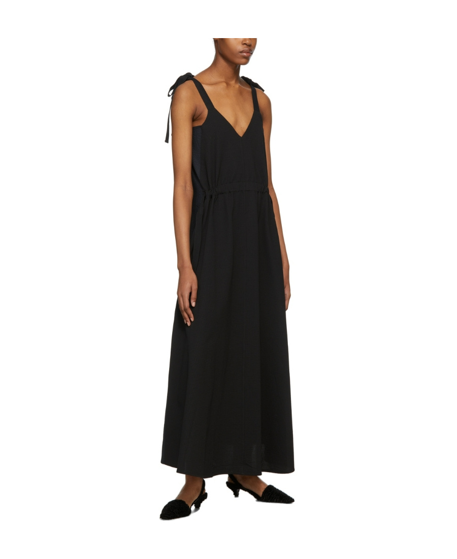 Deveaux Black & Navy Paneled Rosa Dress In Black