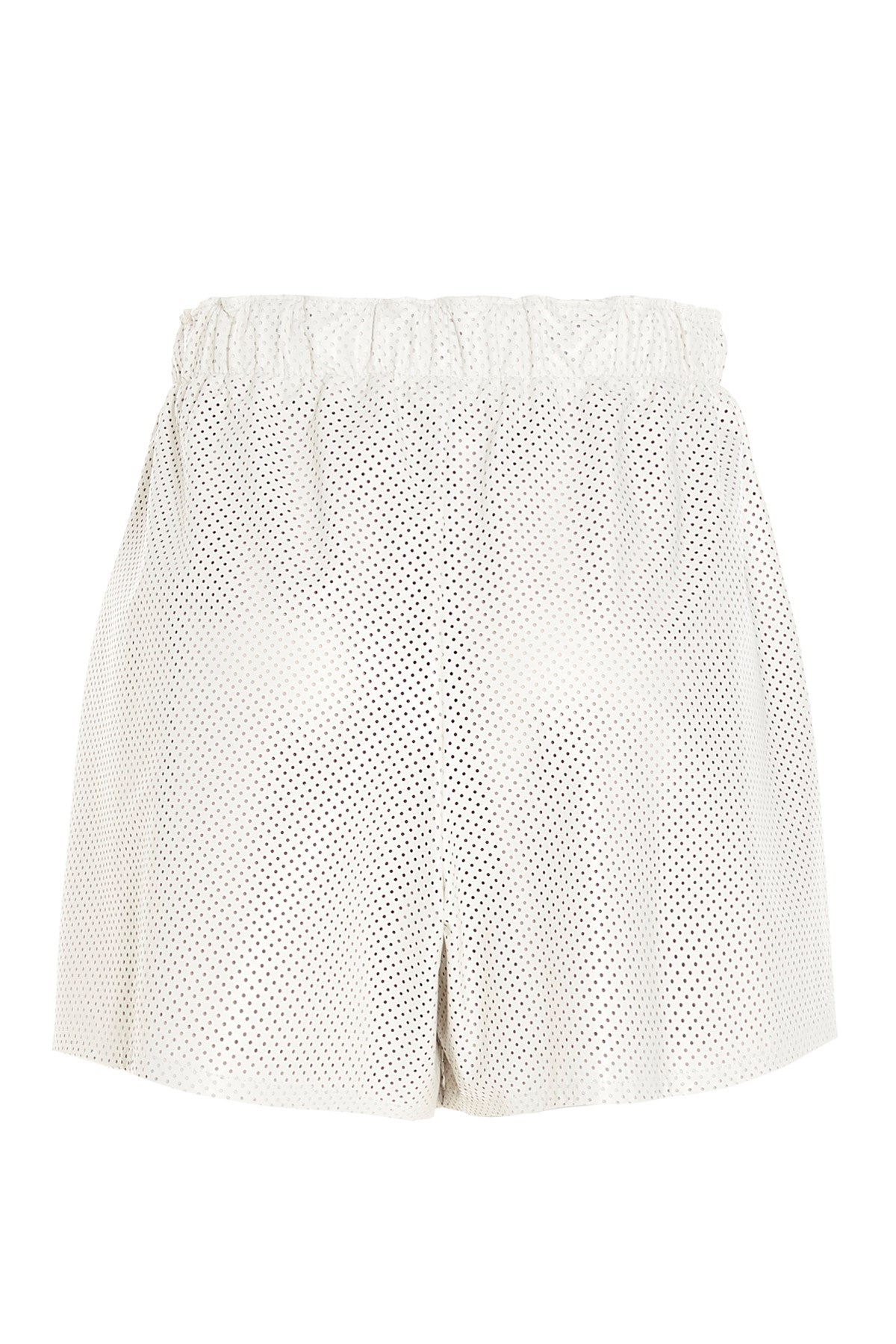 Prada High-waisted Logo-plaque Shorts In White