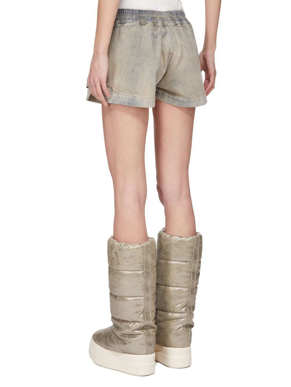 Rick Owens Drkshdw Drkshdw Fw25 Concordians Fog Denim Boxer Shorts In Green